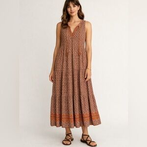 Max Studio Womens Maxi Hippie Dress Size Small Bohemian Gauzy Cottagecore Gypsy